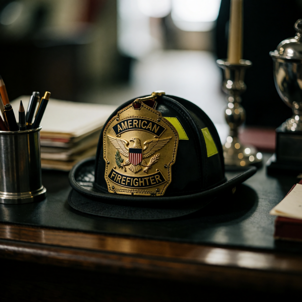 American firefighter helmet